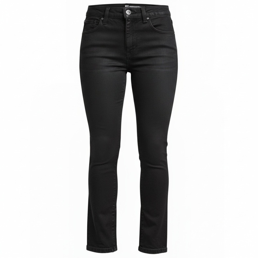 Rag & Bone Zipper Capri Womens 29 Black Coated Skinny Ankle Jeans Streetwear